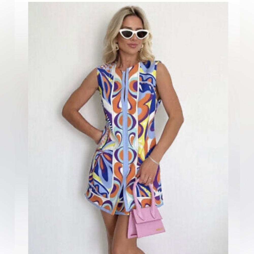 Zara Geometric Print Mini Dress